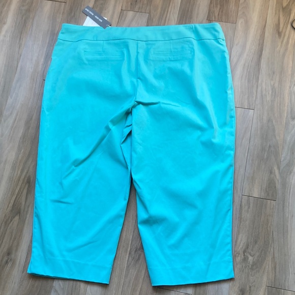 Zac & Rachel midrise wide crop pant with stretch aqua 22W - Picture 14 of 17